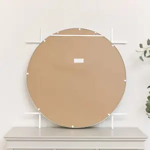 Melody Maison Large Round White Wall Mirror 97cm x 97cm