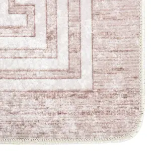 Rug Washable 80x150 cm Beige Anti Slip