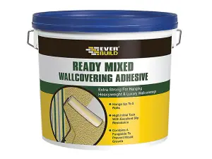 Everbuild Sika Ready Mixed Wallcovering Adhesive 4.5kg EVBWALLRD4