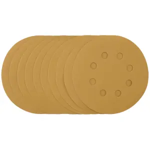 Draper  Gold Sanding Discs with Hook & Loop, 125mm, 400 Grit (Pack of 10)  59856