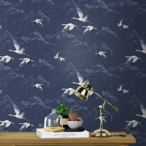 Laura Ashley Animalia Midnight Animal Smooth Wallpaper