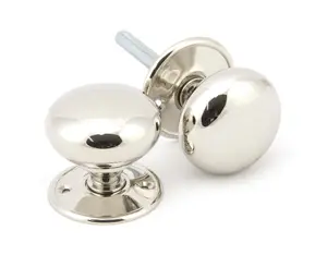 From The Anvil Polished Nickel 57mm Mushroom Mortice/Rim Knob Set