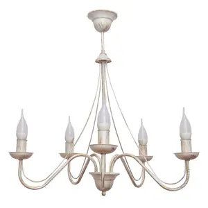 Luminosa Malbo Multi Arm Pendant Ceiling Light White, Gold 60cm