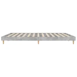 Berkfield Bed Frame Concrete Grey 120x200 cm Engineered Wood