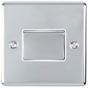 6A Extractor Fan Isolator Switch CHROME & White Trim 3 Pole Shower