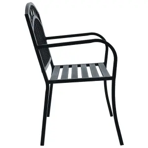 Berkfield Garden Bench 125 cm Black Steel