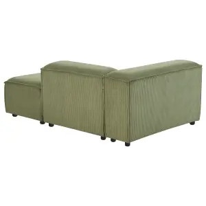 Left Hand Jumbo Cord Chaise Lounge Green ARDAL