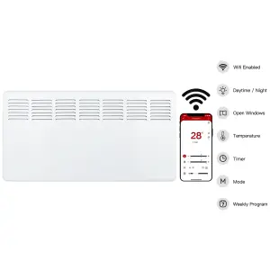 MYLEK Panel Heater 2KW Eco Smart WiFi App Radiator Electric Low Energy with Timer and Thermostat