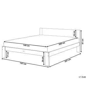 Wooden EU Double Size Bed White ROYAN