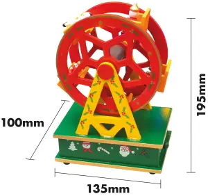 Home Festive Wooden Christmas Musical Ferris Wheel Music Box Ornament