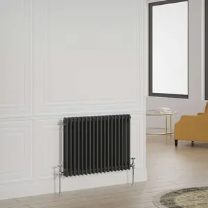 G-Rad Black Double Column Horizontal Radiator - (H) 600 x (W) 810mm