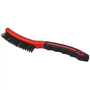 Steel Wire Brush - Soft Gripped Handle, Cleaning Hand Tool