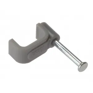 ForgeFix FCC6G Cable Clip Flat Grey 6.00mm Box 100 FORFCC6G