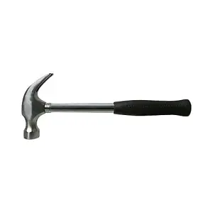 16oz Tubular Shaft Claw Hammer Heavy Duty Rubber Handle Building Nails Breaking