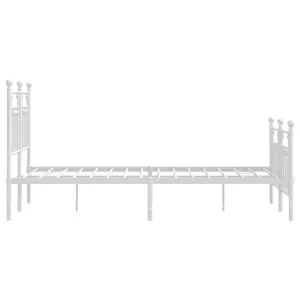 Berkfield Metal Bed Frame with Headboard and Footboard White 120x200 cm