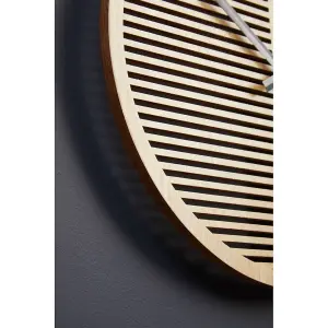 Interiors By Premier Contemporary Small Wooden Wall Clock, Large Wood Dial Clock In Kitchen, Easily Maintained Large Wall Clock