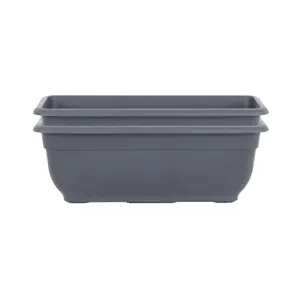 Wham Pack 2 Bell Pot 47cm Plastic Trough Slate