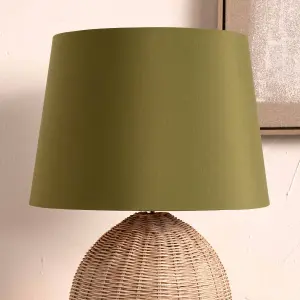 40cm Sage Green Tapered Poly Cotton Lampshade for Table Lamps and Floor Lamps