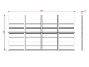 Wooden shed bases 20x10 (W-442cm x D-300cm), made of 38mm x 63mm