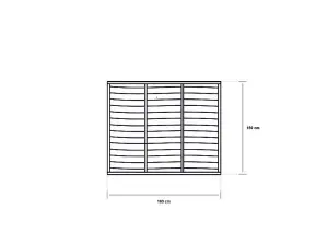 Grange Superior Vertical Trade Lap Panel - Pressure treated Timber - L4 x W182.8 x H150 cm - Green