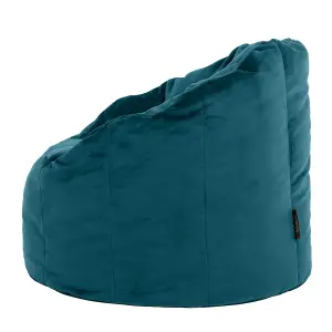 icon Sirena Scallop Chair Bean Bag Teal Green Velvet Bean Bags