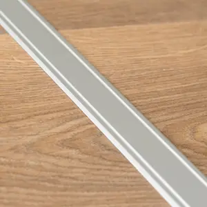 Flat self-adhesive anodised aluminium door floor edging bar strip trim threshold 930 x 30mm a02 silver