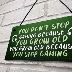 Red Ocean Games Room Novelty Gamer Sign For Boys Bedroom Man Cave Funny Gifts For Him