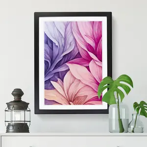 FRM-V0523-827X Floral Pastels - Picture Frame Print Oak Framed / 64cm H x 46cm W