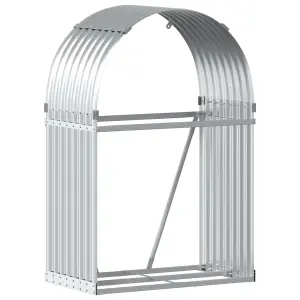 Log Holder Silver 80x45x120 cm Galvanised Steel