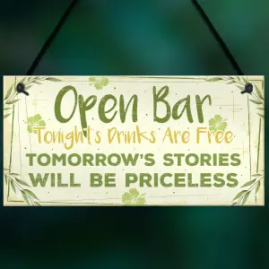 Red Ocean Open Tiki Bar Signs Home Garden Bar Plaque Pub Kitchen Man Cave Sign Friendship Gift