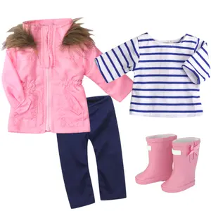 Sophia's by Teamson Kids Jacket, Leggings, T-Shirt, and Rain Boots for 18" Dolls