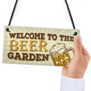 Red Ocean Garden Bar Sign For Garden Pub Man Cave Sign Shed Hanging Plaque Friendship Gift