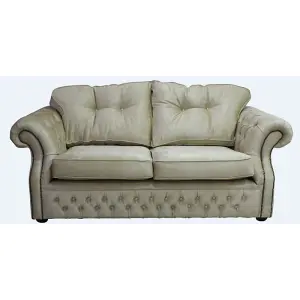 Chesterfield 2 Seater Orchidea Wheat Fabric Sofa Settee In Era Style