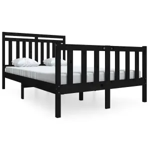 Berkfield Bed Frame Black Solid Wood 120x200 cm