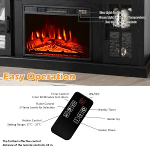 Costway Fireplace TV Stand for TVs up to 65 Inches W/ 2000W Electric Fireplace Insert