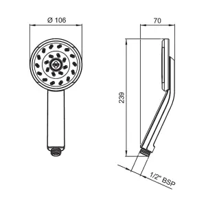 Methven Satinjet KIRI Shower Head - Chrome/Gray