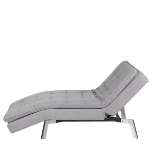 Velvet Chaise Lounge Light Grey LOIRET