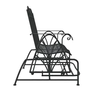 Berkfield 2-Seater Glider Bench 114 cm Black Steel