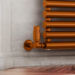 Terma Vision True copper Right sided Corner Radiator valve & lockshield (Dia)15mm x ½"