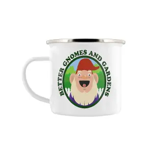 Grindstore Better Gnomes & Gardens Enamelled Mug White (One Size)