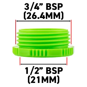 garden watering outdoor tap threaded adaptor to fit 1/2" bsp or 3/4" bsp tap,universal hose connection