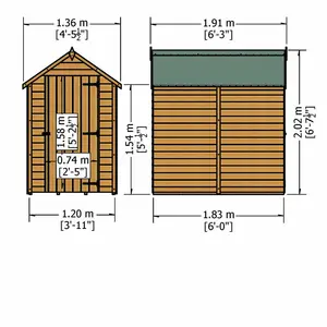 Garden Value 4 ft. W x 6 ft. D Overlap Garden Shed Yes