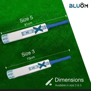 BLUOM Size 3 Cricket Set in Mesh Carry Bag With Cricket Bat, Ball, 4 Stumps, Bails & Bag Kids Cricket Sports Training Set Outdoor