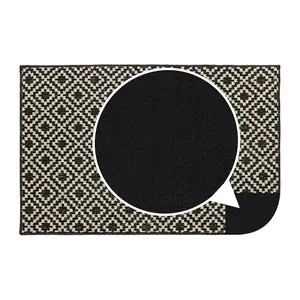 JVL Everley Machine Washable Latex Backed Runner Doormat, 80x120cm, Mono