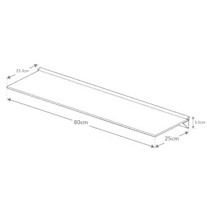 AVF 80cm Floating Glass Shelf - Black