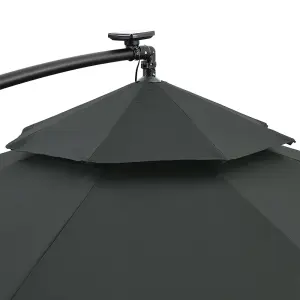 Double-Top Cantilever Parasol with Lights and Parasol Base