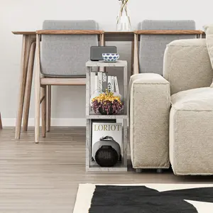 Adriana Side Table Modern Compact Design for Living Room & Bedroom Grey