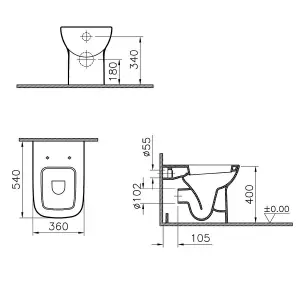 Vitra S20 Back to wall wc and standard seat