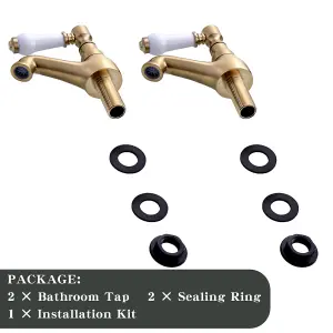 BATHWEST Basin Taps Pair Bathroom Sink Taps Lever Twin Pair Hot Cold Water Mixer Sink Tap