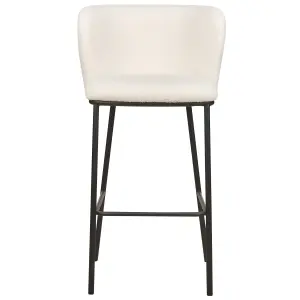 Set of 2 Bar Chairs MINA Boucle White